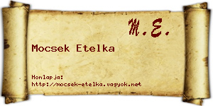 Mocsek Etelka névjegykártya